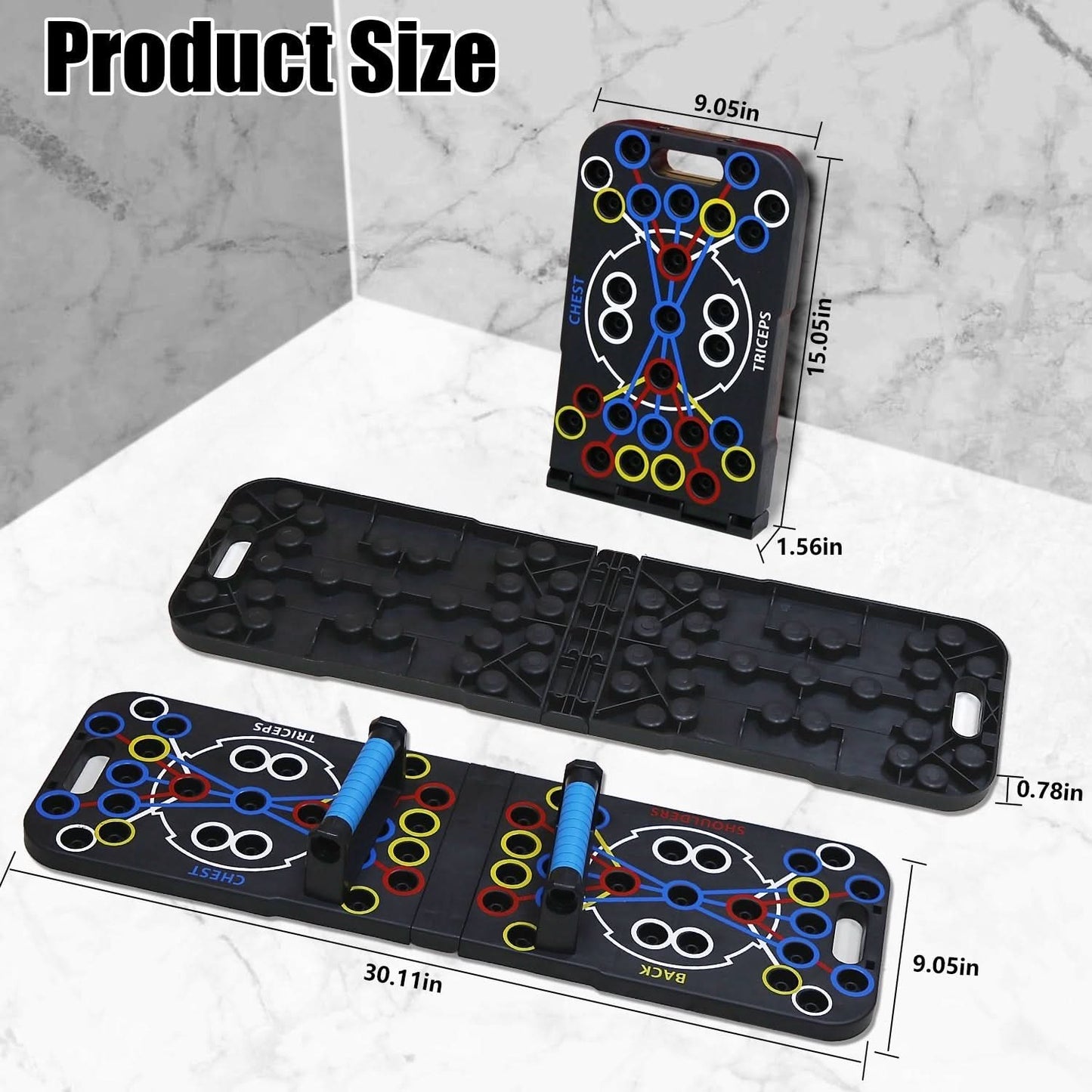 Multifunctional Push Up Board Home Strength Training Equipment With 15 Fitness Accessories Pilates Bar Resistance Band Roller Wheel Full Body Workout Home Gym Equipment - 5 from JK - sports | Black