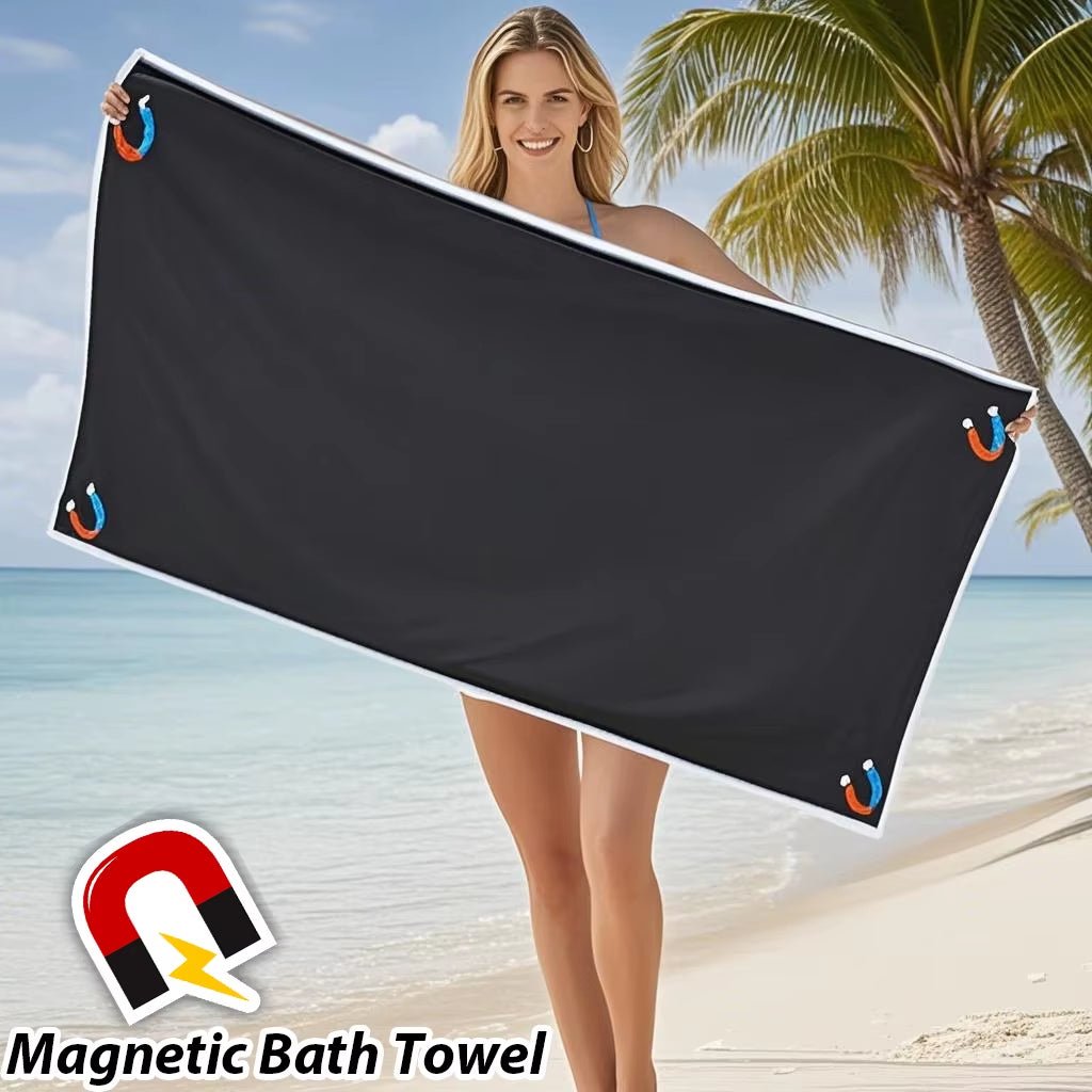 Outdoor Magnetic Bath Towel Multifunctional Magnet Towels Quick Drying Beach Towel for Surfing Swimming Changing Clothes - from JK - sports | Grey 140X35Cm