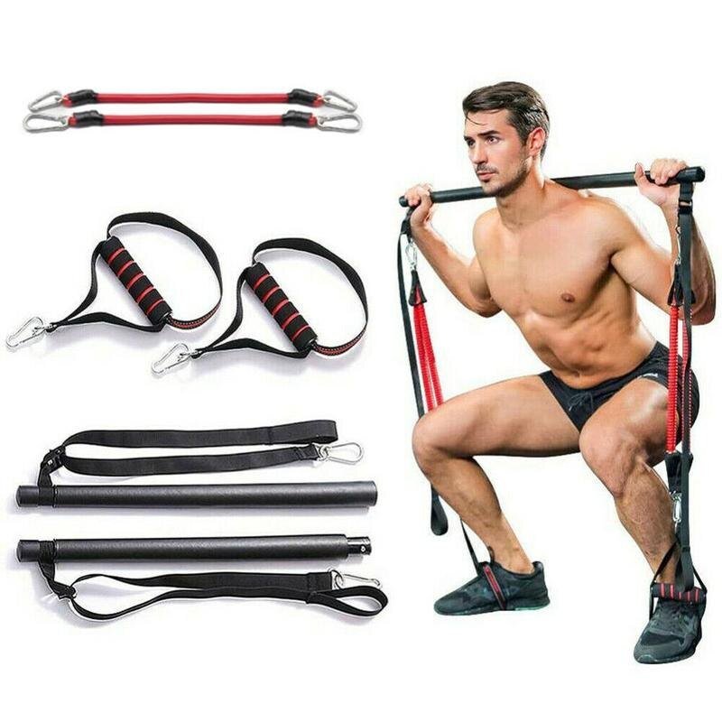 Pilates Bar Kit With Resistance Bands Portable Home Gym Workout Equipment Perfect Stretched Fusion Exercise Bar And Bands - 0 from JK - sports | Cloth casing 2pipes