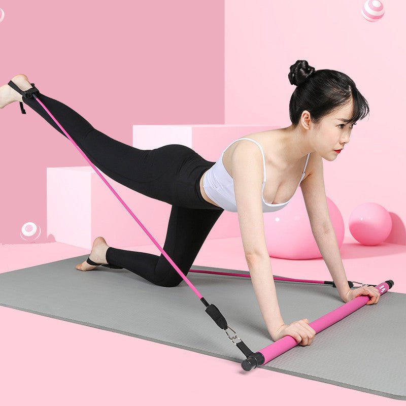Pilates Fitness Bar Equipment Elastic Exercise Training - 0 from JK - sports | Pink