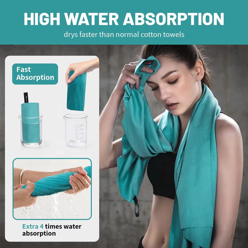 Quick Dry Moisture Transfer Breathable Bath Towel Travel Beach Towel Sports Gym Towel Absorbent Towel - from JK - sports | Lake Green 40X80