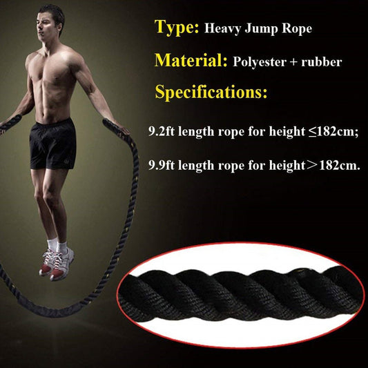Rope Battle Skipping Ropes Power Training Fitness Home Gym Equipment - 0 from JK - sports | 25mm Black 3M