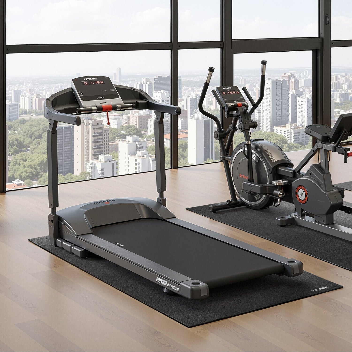 Treadmill Mat For Carpet Floor Exercise Equipment Mat - 5 from JK - sports | Black 915x1980mm