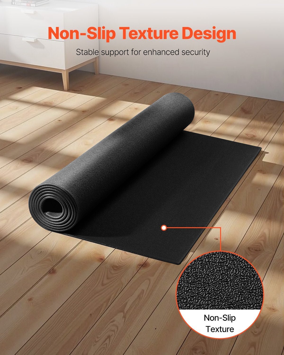 Treadmill Mat For Carpet Floor Exercise Equipment Mat - 5 from JK - sports | Black 915x1980mm