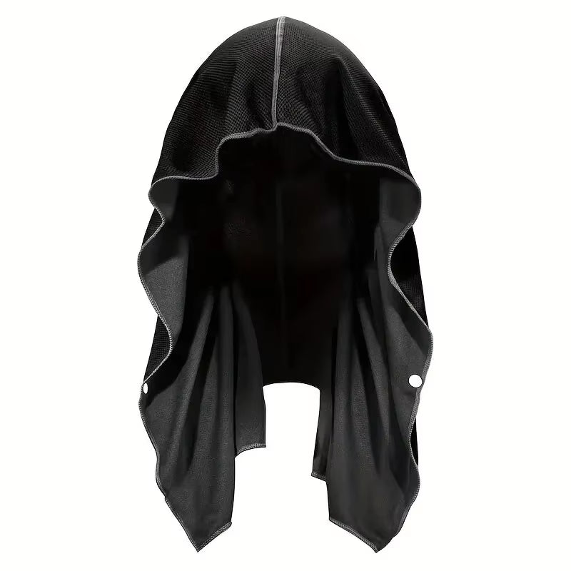 U Cooling Hoodie Towel Beach Camping Gym Building Sun Protection Quick Drying Sports Cooling Towel Headband - from JK - sports | Black