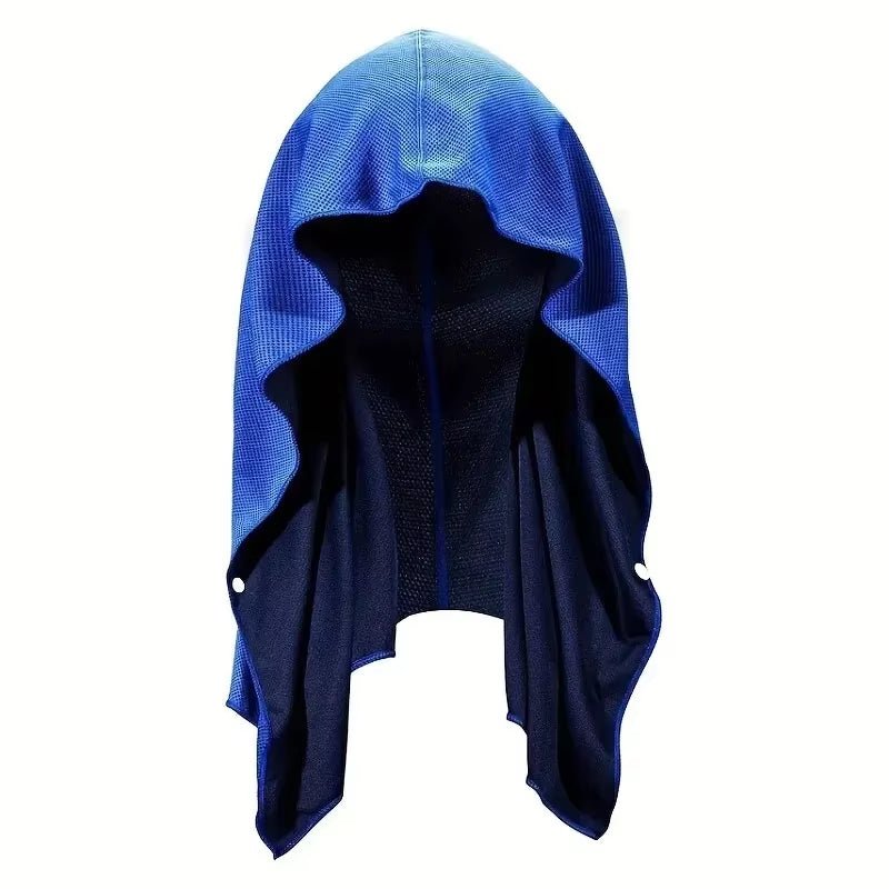 U Cooling Hoodie Towel Beach Camping Gym Building Sun Protection Quick Drying Sports Cooling Towel Headband - from JK - sports | Blue