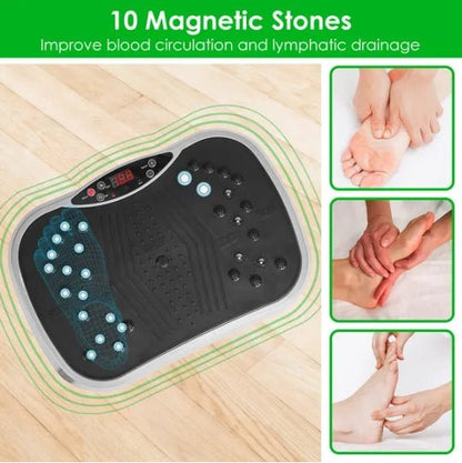 Vibration Plate Exercise Machine With Resistant Bands Remote Control Whole Body Vibration Platform Workout Equipment Home Fitness Training Equipment For Weight Loss Fat Burner - 5 from JK - sports | Black