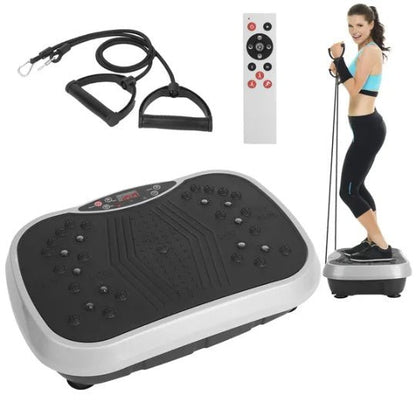 Vibration Plate Exercise Machine With Resistant Bands Remote Control Whole Body Vibration Platform Workout Equipment Home Fitness Training Equipment For Weight Loss Fat Burner - 5 from JK - sports | Black