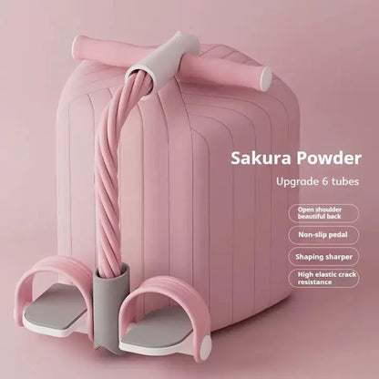 Woman Yoga Pedal Puller Portable Resistance Band Exercise At Home Tension Rope Multifunctional Exercise Equipment - 5 from JK - sports | Pink