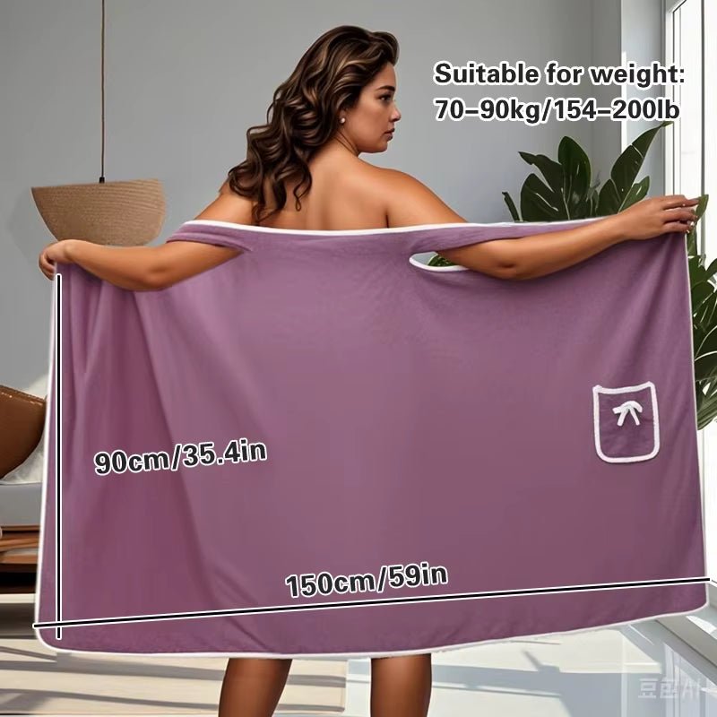 Womens Bath Towels Girls Wearable 90*150Cm Fast Drying Bathing Beach Spa Bathrobes Wash Clothing, Shower Bath and Gym Towel - from JK - sports | Taro Purple 80X135