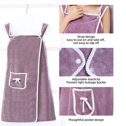 Womens Bath Towels Girls Wearable 90*150Cm Fast Drying Bathing Beach Spa Bathrobes Wash Clothing, Shower Bath and Gym Towel - from JK - sports | Taro Purple 80X135